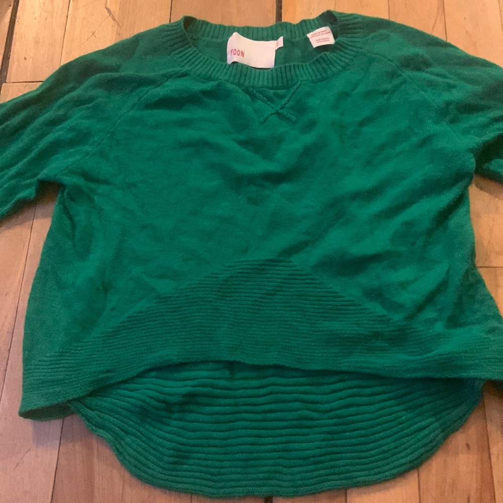 Bright green crop sweater